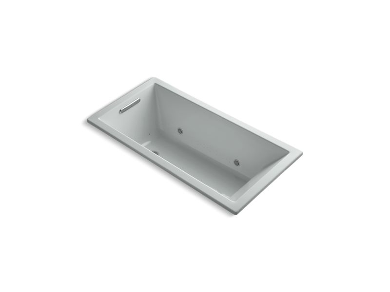 KOHLER K-1167-GVBCW-95 Underscore Rectangle 60" x 30" drop-in VibrAcoustic + BubbleMassage Air Bath with Bask(TM) heated surface and chromatherapy