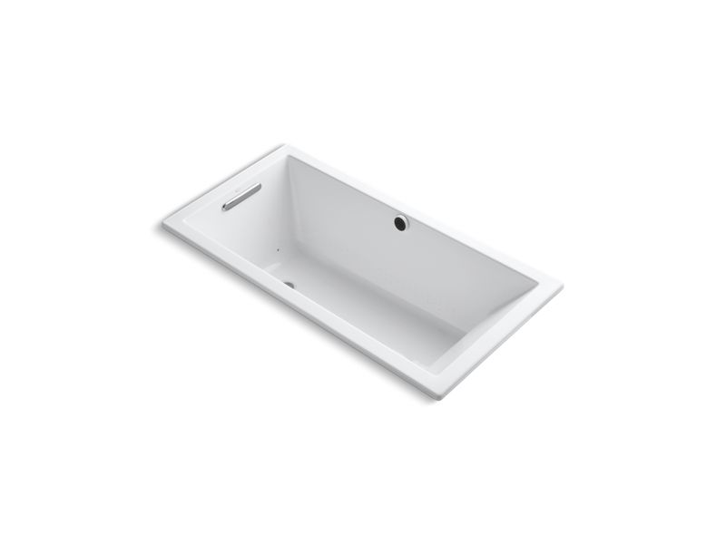 KOHLER K-1167-GW-0 Underscore Rectangle 60" x 30" drop-in BubbleMassage(TM) Air Bath with Bask heated surface and reversible drain