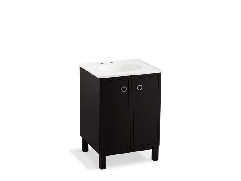 KOHLER K-99500-LG-1WU Jacquard 24" bathroom vanity cabinet with furniture legs and 2 doors