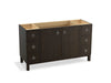 KOHLER K-99510-LG-1WC Jacquard 60" bathroom vanity cabinet with furniture legs, 2 doors and 6 drawers