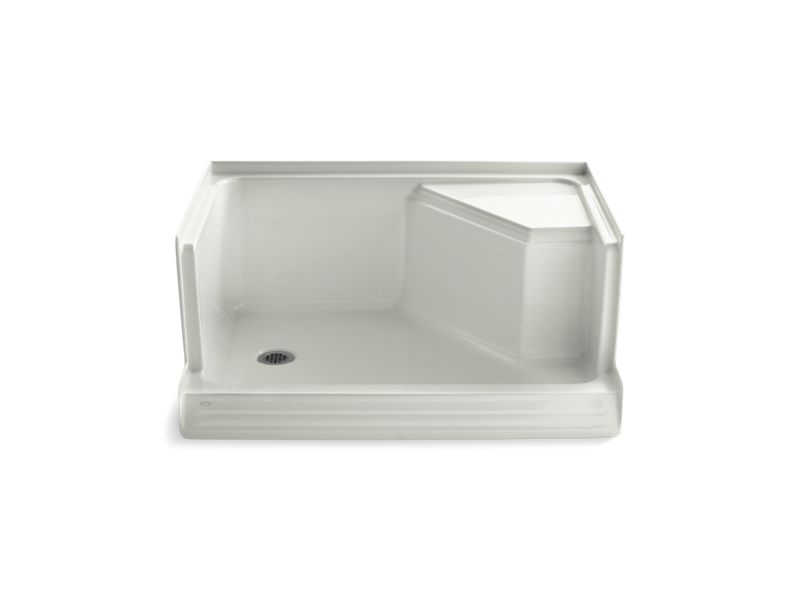 KOHLER K-9486 Memoirs 48" x 36" single threshold left-hand drain shower base with integral seat at right
