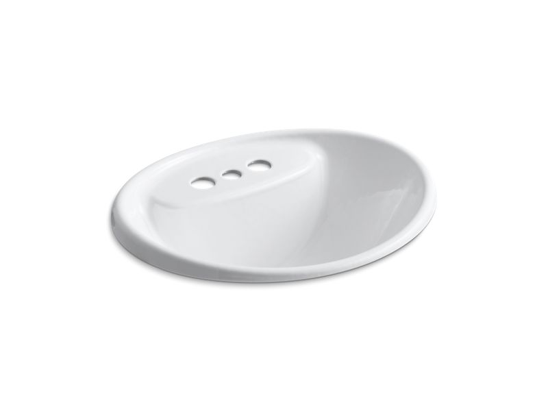 KOHLER K-2839-4 Tides Drop-in bathroom sink with 4" centerset faucet holes