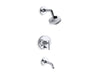 KOHLER T14420-4E-CP Purist Rite-Temp Bath And Shower Trim With Lever Handle And 2.0 Gpm Showerhead in Polished Chrome