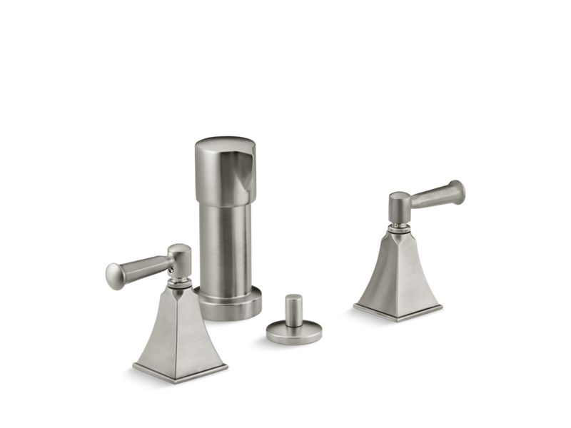 KOHLER 470-4S-BN Memoirs Stately Vertical Spray Bidet Faucet With Lever Handles in Vibrant Brushed Nickel