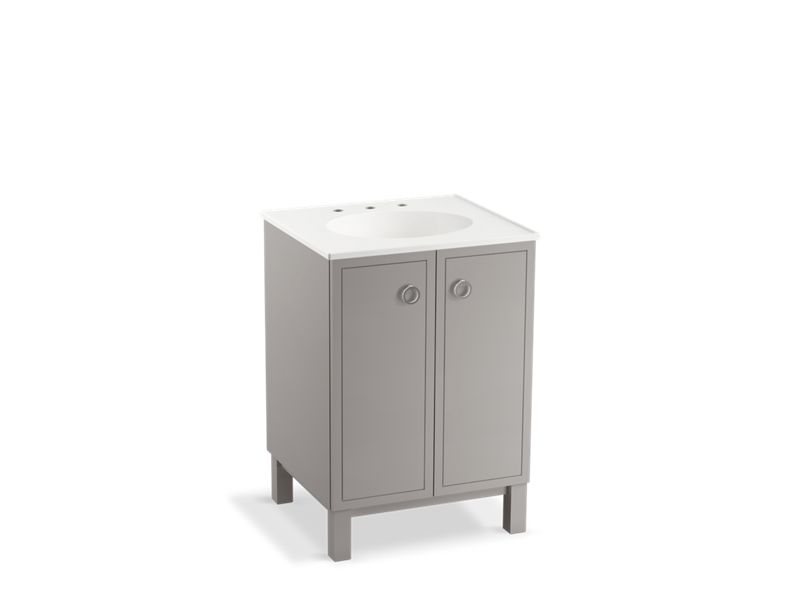 KOHLER K-99500-LG-1WT Jacquard 24" bathroom vanity cabinet with furniture legs and 2 doors