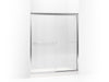 KOHLER 702206-G54-SHP Fluence Sliding Shower Door, 70-5/16" H X 56-5/8 - 59-5/8" W, With 1/4" Thick Falling Lines Glass in Bright Polished Silver