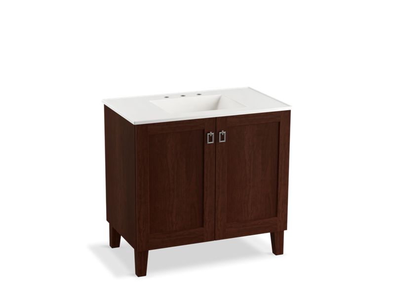 KOHLER K-99531-LG-1WG Poplin 36" bathroom vanity cabinet with legs and 2 doors