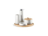 KOHLER K-29590-HD1 Bente Five-piece countertop accessory set, Herringbone