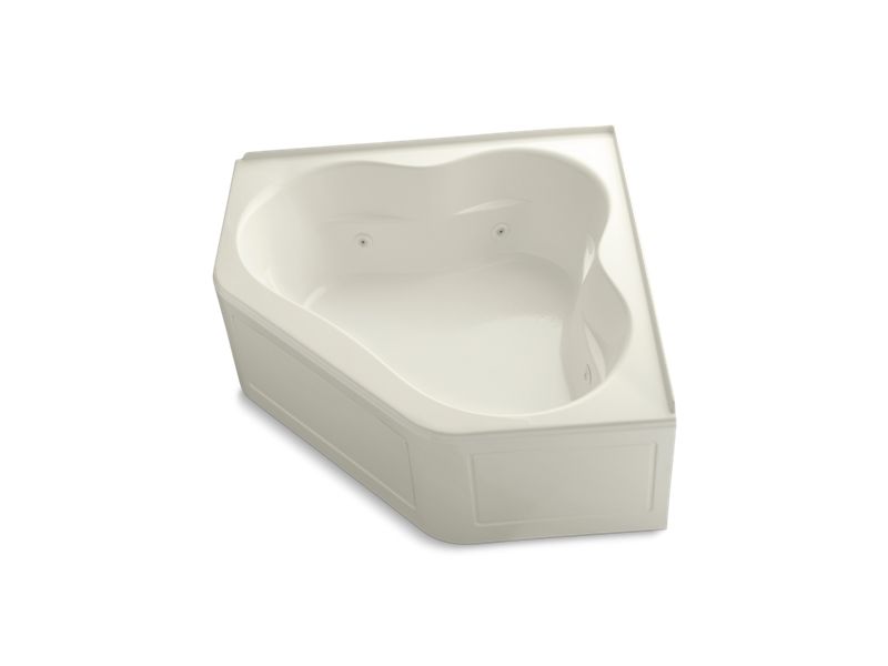 KOHLER K-1160-HL-96 Tercet 60" x 60" whirlpool with integral flange, heater and center drain
