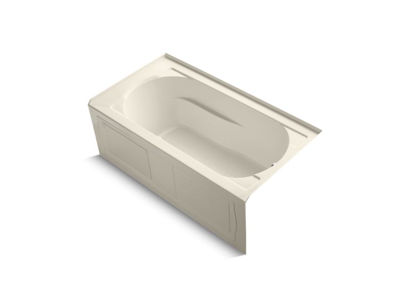 KOHLER K-1357-GRA-47 Devonshire 60" x 32" alcove BubbleMassage(TM) Air Bath with integral apron, integral flange, right-hand drain and heater