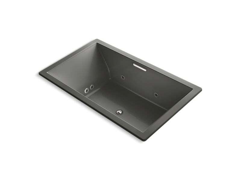 KOHLER K-1174-XH2G-58 Underscore Rectangle 72" x 42" drop-in whirlpool + BubbleMassage(TM) Air Bath with center drain