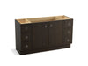 KOHLER K-99510-TK-1WC Jacquard 60" bathroom vanity cabinet with toe kick, 2 doors and 6 drawers