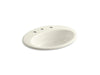 KOHLER K-2907-8-96 Thoreau Drop-in bathroom sink with 8" widespread faucet holes