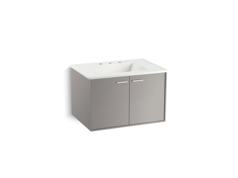 KOHLER K-99540-1WT Jute 30" wall-hung bathroom vanity cabinet with 2 doors
