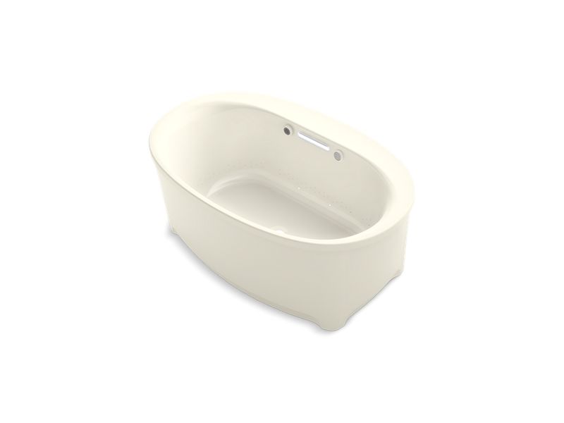 KOHLER 5702-GHW-96 Underscore Oval 60" X 36" Heated Bubblemassage Air Bath With Bask, Center Drain in Biscuit