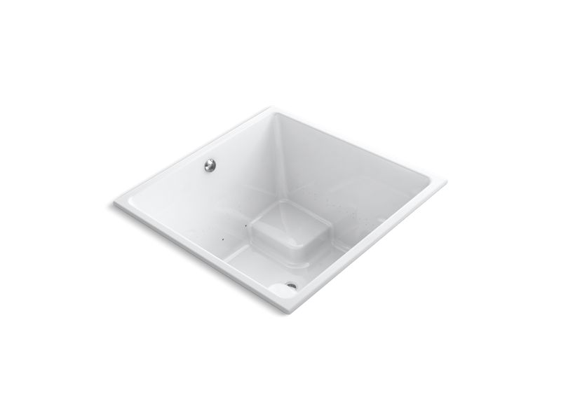 KOHLER K-1969-GW-0 Underscore Cube 48" x 48" cube drop-in BubbleMassage(TM) Air Bath with Bask(TM) heated surface and center drain
