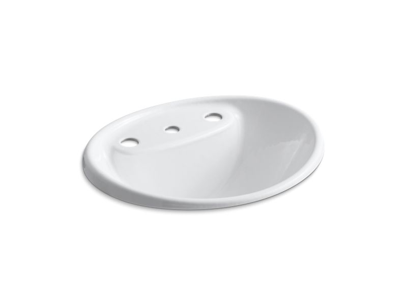 KOHLER K-2839-8 Tides Drop-in bathroom sink with 8" widespread faucet holes