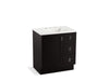 KOHLER K-99530-TKR-1WU Poplin 30" bathroom vanity cabinet with toe kick, 1 door and 3 drawers on right