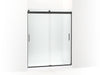 KOHLER K-706012-L Levity Sliding shower door, 74" H x 56-5/8 - 59-5/8" W, with 3/8" thick Crystal Clear glass