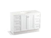KOHLER K-99522-TK-1WA Damask 48" bathroom vanity cabinet with toe kick, 2 doors and 6 drawers