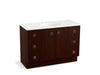KOHLER K-99509-TKSD-1WG Jacquard 48" bathroom vanity cabinet with toe kick, 2 doors and 6 drawers, split top drawers