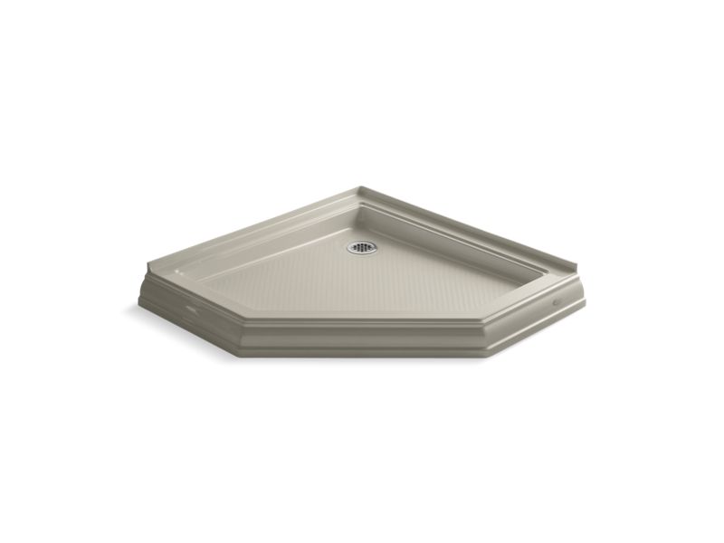KOHLER K-9542-G9 Memoirs 42" x 42" Neo-angle single threshold rear center drain shower base