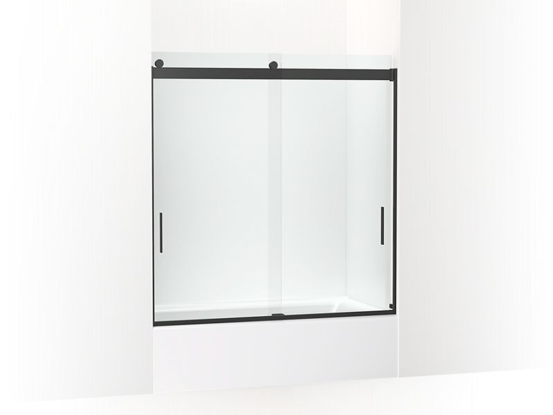 KOHLER K-706163-L Levity Sliding bath door, 62" H x 56-5/8 - 59-5/8" W, with 5/16" thick Crystal Clear glass