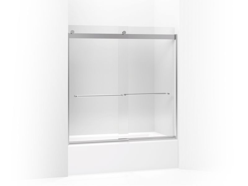 KOHLER K-706005-L Levity Sliding bath door, 59-3/4" H x 54 - 57" W, with 1/4" thick Crystal Clear glass