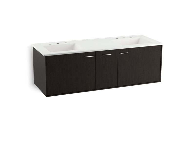 KOHLER K-99548-SD-1WK Jute 60" wall-hung bathroom vanity cabinet with 2 doors and 1 split drawer
