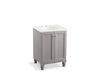 KOHLER K-99513-LG-1WT Damask 24" bathroom vanity cabinet with furniture legs and 2 doors