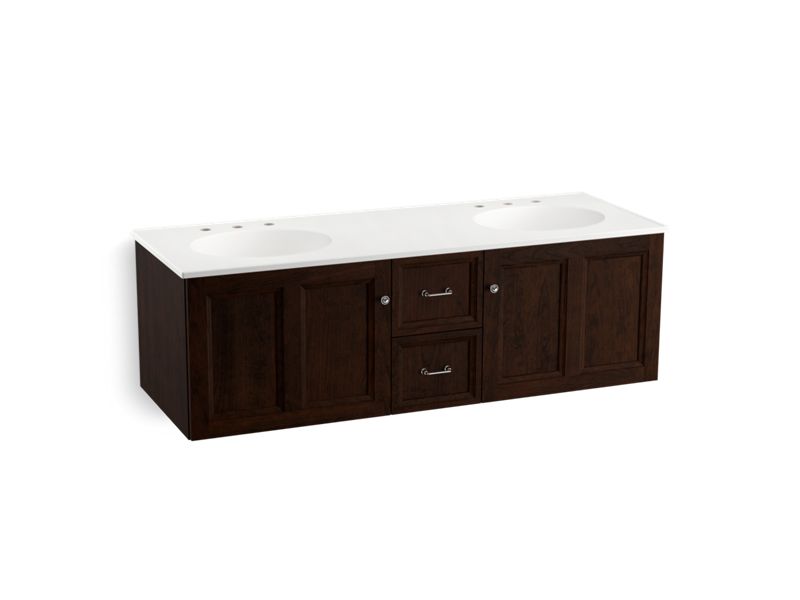 KOHLER K-99524-1WB Damask 60" wall-hung bathroom vanity cabinet with 2 doors and 2 drawers