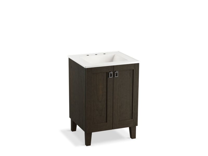 KOHLER K-99526-LG-1WC Poplin 24" bathroom vanity cabinet with legs and 2 doors