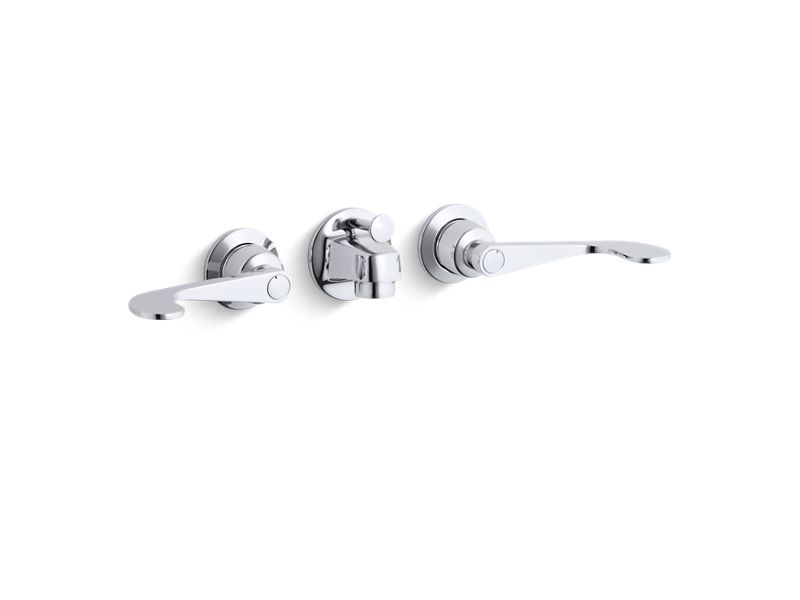 KOHLER K-8040-5A Triton Shelf-back commercial bathroom sink faucet with pop-up drain and wristblade lever handles