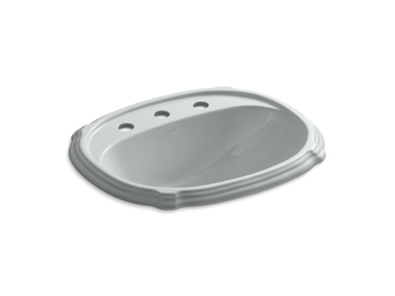 KOHLER K-2189-8-96 Portrait Drop-in bathroom sink with 8" widespread faucet holes