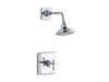 KOHLER K-TS13134-3B Pinstripe Rite-Temp shower valve trim with cross handle and 2.5 gpm showerhead