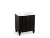 KOHLER K-99515-LG-1WU Damask 30" bathroom vanity cabinet with furniture legs and 2 doors