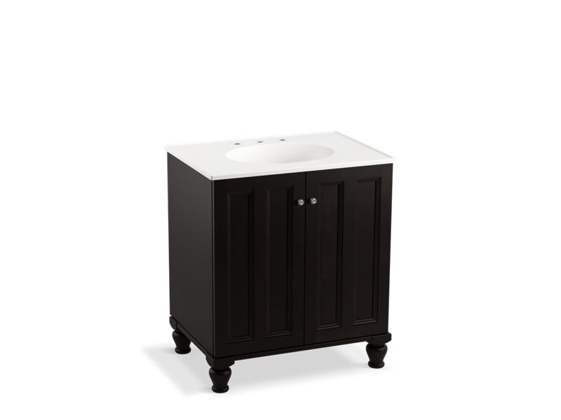 KOHLER K-99515-LG-1WU Damask 30" bathroom vanity cabinet with furniture legs and 2 doors