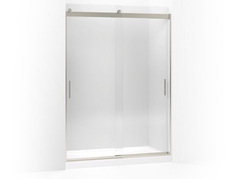 KOHLER K-706013-L Levity Sliding shower door, 82" H x 56-5/8 - 59-5/8" W, with 3/8" thick Crystal Clear glass