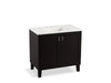 KOHLER K-99531-LG-1WU Poplin 36" bathroom vanity cabinet with legs and 2 doors