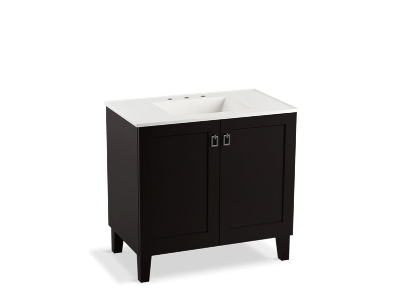 KOHLER K-99531-LG-1WU Poplin 36" bathroom vanity cabinet with legs and 2 doors