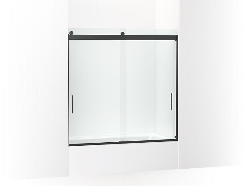 KOHLER K-706001-L Levity Sliding bath door, 59-3/4" H x 54 - 57" W, with 1/4" thick Crystal Clear glass