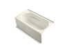 KOHLER K-1357-GRA-96 Devonshire 60" x 32" alcove BubbleMassage(TM) Air Bath with integral apron, integral flange, right-hand drain and heater