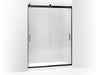 KOHLER K-706165-L Levity Sliding shower door, 82" H x 56-5/8 - 59-5/8" W, with 5/16" thick Crystal Clear glass
