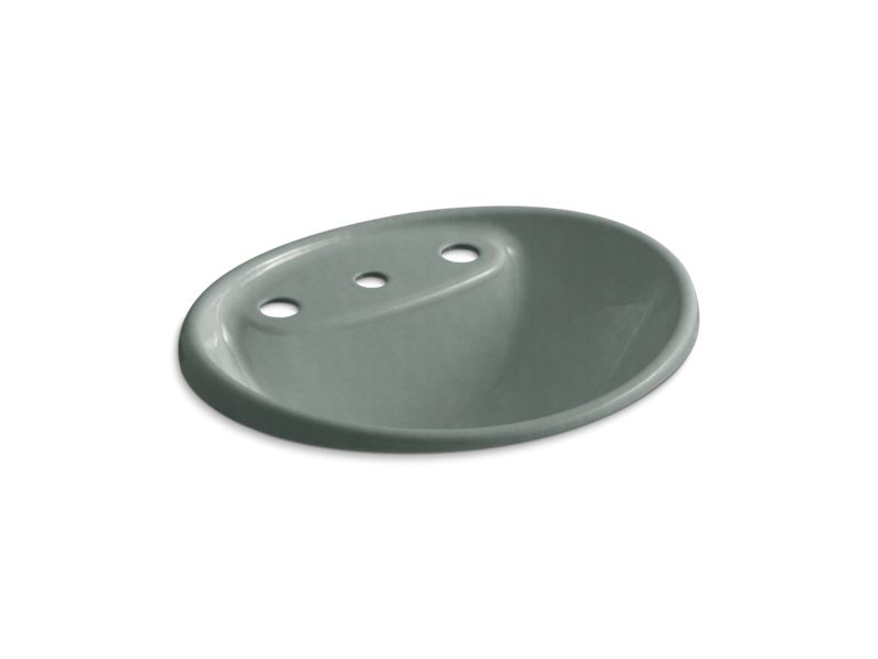 KOHLER K-2839-8 Tides Drop-in bathroom sink with 8" widespread faucet holes
