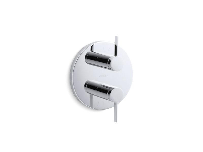 KOHLER T10941-4-CP Stillness Valve Trim With Lever Handles For Stacked Valve, Requires Valve in Polished Chrome