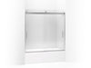 KOHLER K-706001-L Levity Sliding bath door, 59-3/4" H x 54 - 57" W, with 1/4" thick Crystal Clear glass