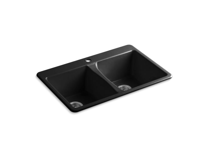 KOHLER K-5873-1 Deerfield 33" x 22" x 9-5/8" top-mount double-equal kitchen sink
