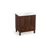 KOHLER K-99503-LG-1WE Jacquard 30" bathroom vanity cabinet with furniture legs, 2 doors and 1 drawer