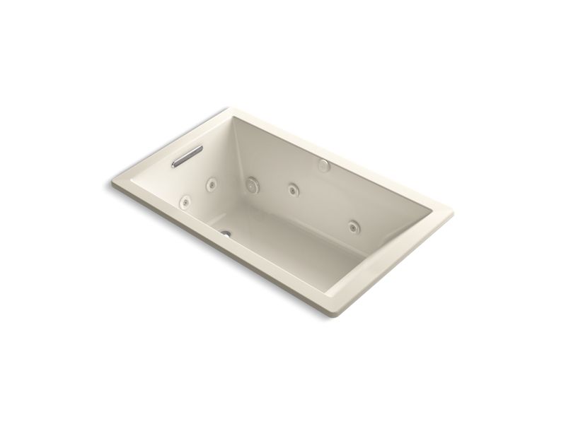 KOHLER K-1849-H2-47 Underscore Rectangle 60" x 36" drop-in whirlpool with heater without jet trim