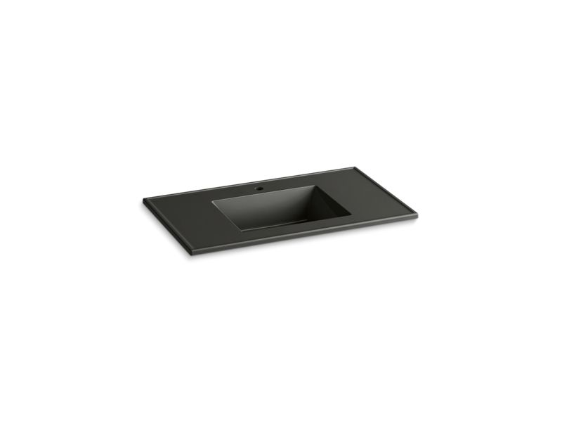 KOHLER K-2781-1 Ceramic/Impressions 37" rectangular vanity-top bathroom sink with single faucet hole